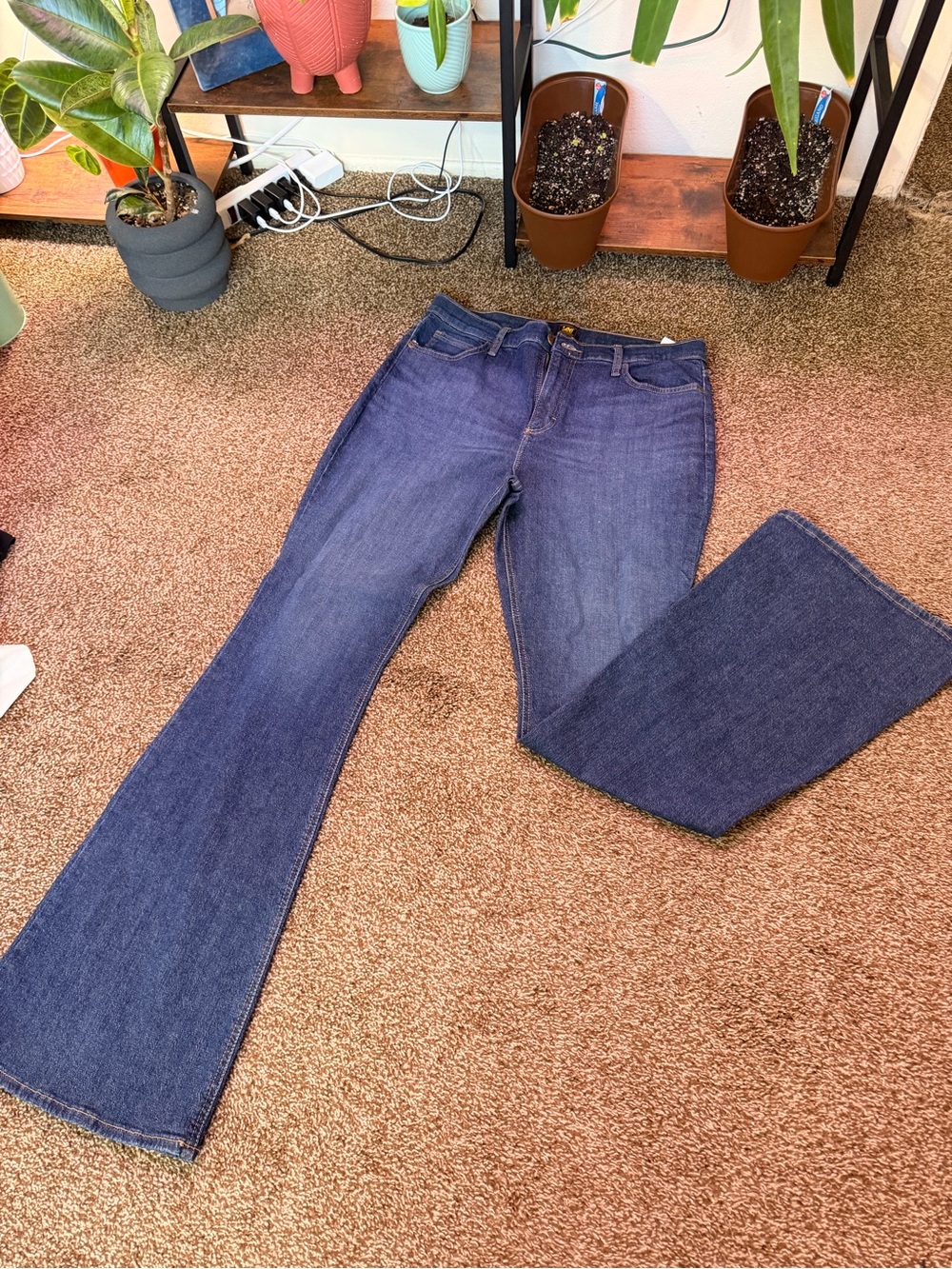 Lee Women's Dark Blue Flare Jeans